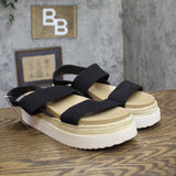 Wild Fable Double Strap Slingback Espadrille Open Toe Sandals Black / Brown 9M