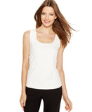 Calvin Klein Solid Scoop Neck Sleeveless Tank Top S39TN09A Eggshell Off White M