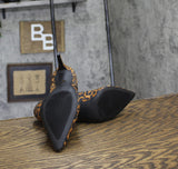 On 34th Womens Jeules Pointed-Toe Slip-On Pumps Leopard Micro Brown 6.5M