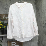 Style & Co. Womens Cotton Striped Boyfriend Shirt White Fiji Pink 2XL