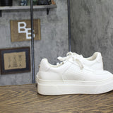 Steve Madden Womens Ledge Lace Up Casual Low Top Sneakers LDGE01S1 White 7.5M