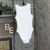 Andie Womens The Malibu One Piece Snap Front Swimsuit Ribbed White XS