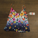 Anne Cole Womens Floral Dip-Dyed Swim Tankini Top 25MT22414 Blue Multi XS