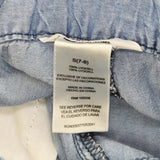 Bebe Girls Distressed Lightweight Lyocell Chambray Overalls Blue S(7-8)