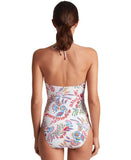 Lauren Ralph Lauren Cutout Bandeau One-Piece Swimsuit Fleurette White Multi 10