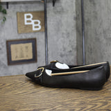 A New Day Womens Valentina Pointed Toe Buckle Ballet Flats 94462480 Black 7.5M