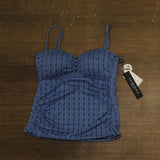 La Blanca Womens Charmed Coast Tankini Swimsuit Top LB5SB86 Chambray Blue 8