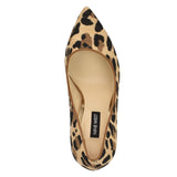 Nine West Tatiana Pump Closed Toe Heels Stiletto High Leopard Raffia Brown 6M