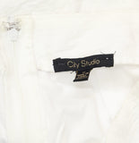 City Studio Juniors Lined Wide Leg Back Zip Side Pocket Dress Pants White 11