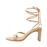 A New Day Womens Marcia Lace up Heels with Memory Foam Insole Beige Brown 7