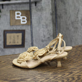 A New Day Womens Esme Floral Crochet Kitten Heels 92979007 Tan Brown 8M