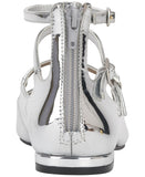 INC International Concepts Womens Valan Triple-Strapped Flats Silver Gray 9M