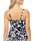 Island Escape Womens Monterey V-Neck Tankini Swim Top N760933 Black / White 8