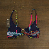 Vince Camuto Womens Floral Fiji Ring Bikini Top Swim V1J775 Blue Multi L