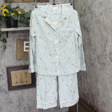 Wondershop Striped Flannel Pajama Set, Long Sleeve Top & Pants Green Multi S