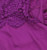 City Chic Sleeveless Ruffle Lace Front Blouse Top Purple 12W