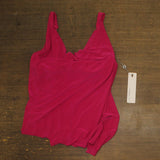 Magicsuit Womens Solid Winnie Cowl Neck Underwire Tankini Top Swim Ruby Pink 12