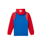 Super Mario Boys Youth Full Zip Nintendo Cosplay Sweatshirt Blue / Red M