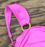Bleu By Rod Beattie Key Item Shirred Underwire Bikini Swim Top Dahlia Pink 34DD