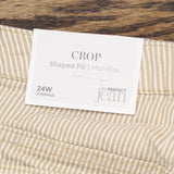 CJ Banks Womens Plus Size Cropped Shaped Fit Mid Rise Pinstripe Jeans 9763