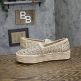 Toms Womens Valencia Platform Espadrille 10021921 Champagne Brown Metallic 7.5M