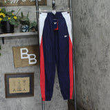 Reebok Womens Colorblock Nylon Track Pants IT5650 Vector Navy Blue XS
