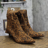 A New Day Justice Leopard Print Mid-Calf Heeled Boots 94568749 Light Brown 8.5M
