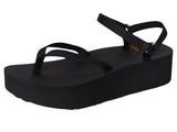Teva Womens Flatform Sandal Slim Thong Strappy 1164630 Black 8M