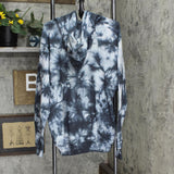 Wild Fable Womens Full-Zip Fleece Hooded Sweatshirt Black Tie Dye L