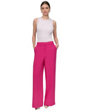 DKNY Aero Crepe Mid Rise Wide Leg Pants XD5P2051 Vivid Pink 14P