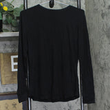 Cuddl Duds Womens Smooth Stretch Thermal Scoop Neck Knit Long Sleeve Top Black L