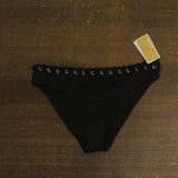 Michael Michael Kors Womens High Leg Bikini Swim Bottom MM04913 Black L