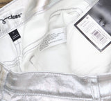 Art Class Girls High-Rise Baggy Metallic Wide Leg Denim Pant Silver Gray 10