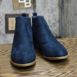 Journee Collection Womens Rimi Pull On Stacked Heel Booties RIMI-BLU Blue 6.5M