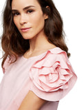 Pietro Brunelli Milano Ruffled Sleeve Ponte Maternity Dress 006-25905 Pink L