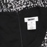 DKNY Womens Plus Size Contrast-Trim Printed Sleeveless Dress Black Multi 14W