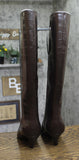 INC International Concepts Mid-Heel Knee High Boots Kitten Heel Brown Croc 6M