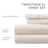 Home Collection 6-Piece Solid Microfiber Bed Sheet Set Ivory Off White Full
