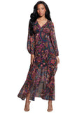 Guess Womens Long Sleeve Bianca Dress D4BK27W4XA0 Stevie Paisley Print Black 8
