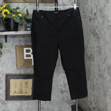 Mario Serrani Womens Pull On Stretch Capri Pants 1764407 Black XL