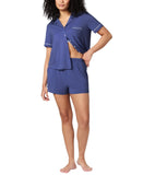 Gap Body Womens Notched-Collar Short Pajama Shirt G1294XCVMA Navy Blue S