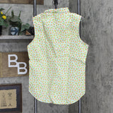 Lands' End Womens Sleeveless Patterned Button Up Shirt 485088-Sample