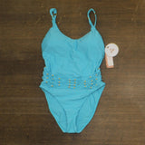 PQ Womens Beaded Brynn One-Piece Swimsuit KAI-5014P Blue M