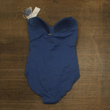 Anne Cole Womens Twist-Front Ruched One-Piece Swimsuit MYMO00501 Slate Blue 14