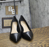 On 34th Womens Jeules Pointed-Toe Slip On Pumps 10018690100 Black Leather 12M