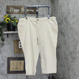 CJ Banks Womens Plus Size Cropped Shaped Fit Mid Rise Pinstripe Jeans 9763