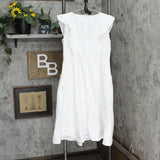 French Connection Womens Lined A-Line Ruffle Babydoll Woven Dress White 8