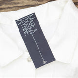Marla Wynne Womens Button Textured Easy Shirt. Pure White 3X