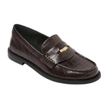 A New Day Phyllis Penny Loafers Croc-Embossed Slip-On 94462286 Brown 6.5M