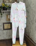 Cat & Jack Girls Union Suit One Piece Pajama 85207054 White Tie-Dye XL